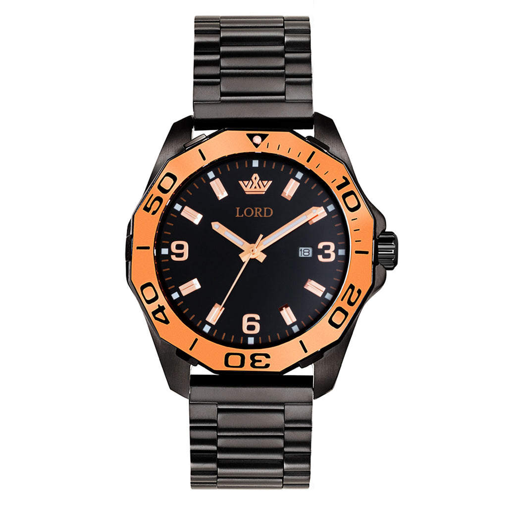 Lord-timepieces-Sport-Black-Link-watch-Front
