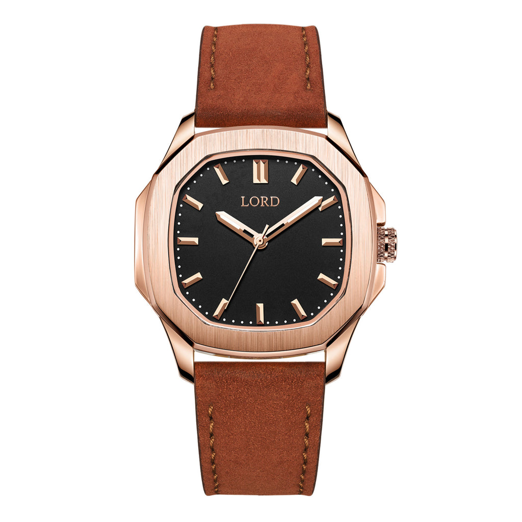 Lord-timepieces-astro-rose-gold-brown-watch-front