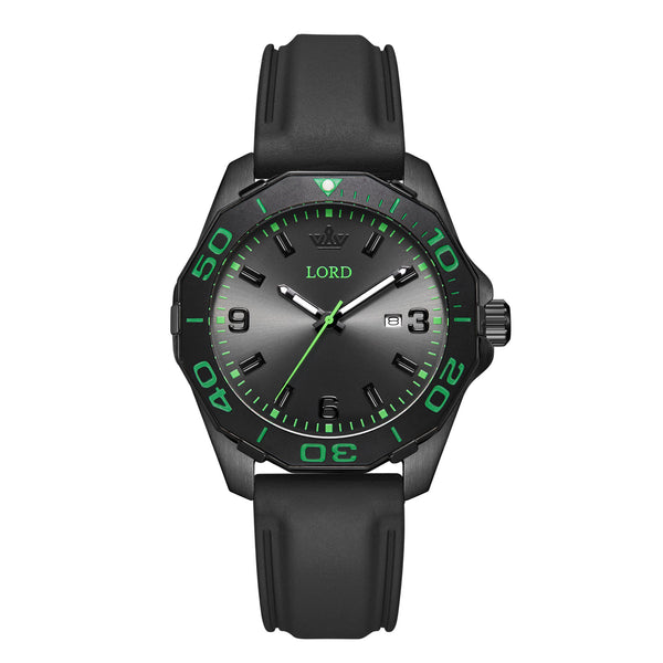 Lordtimepieces-Sport-Black-Green-watch-Front