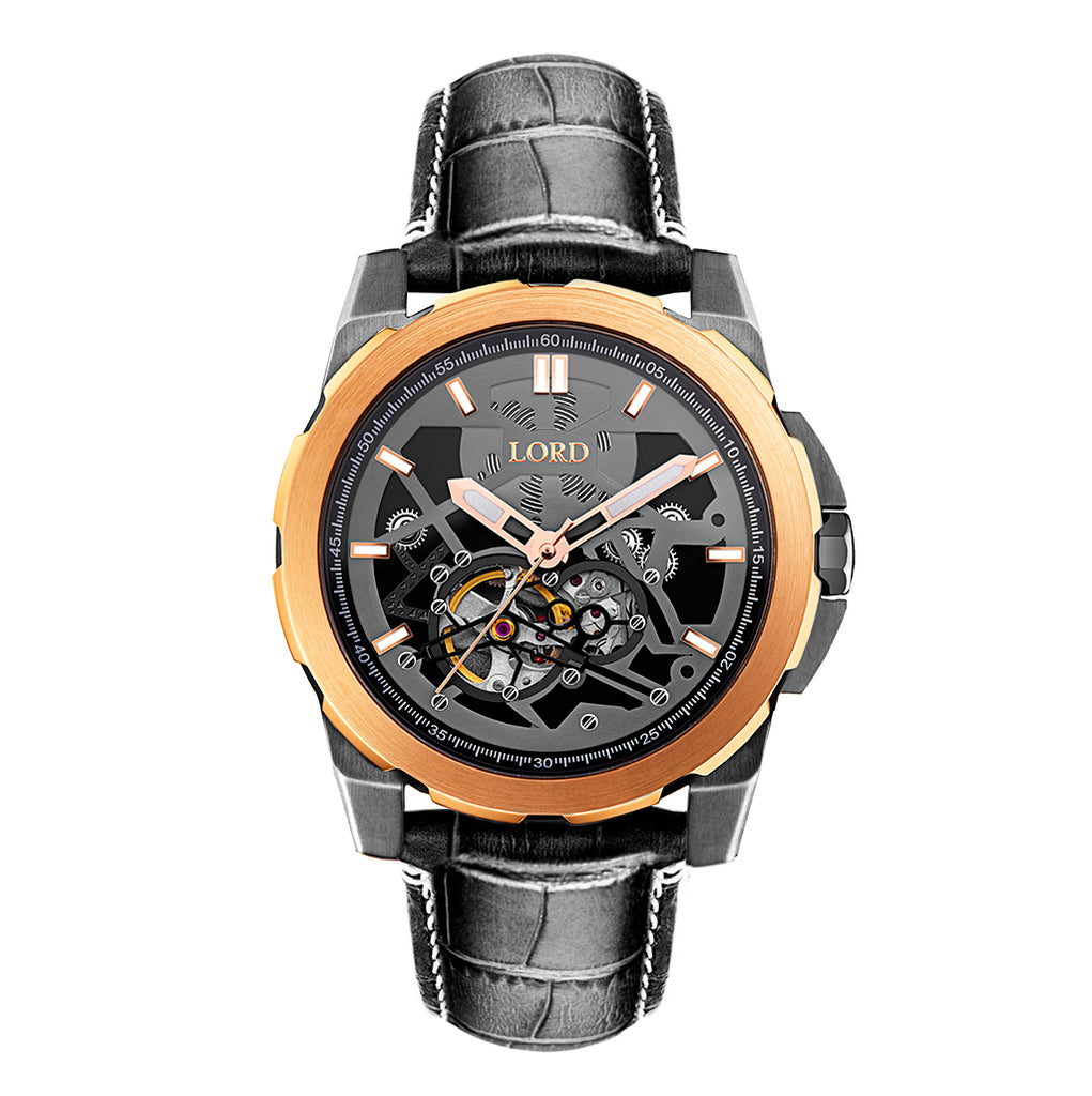 Lordtimepieces-Orion-Rose-Gold-Black-watch-Front