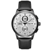 Chrono White Black Leather